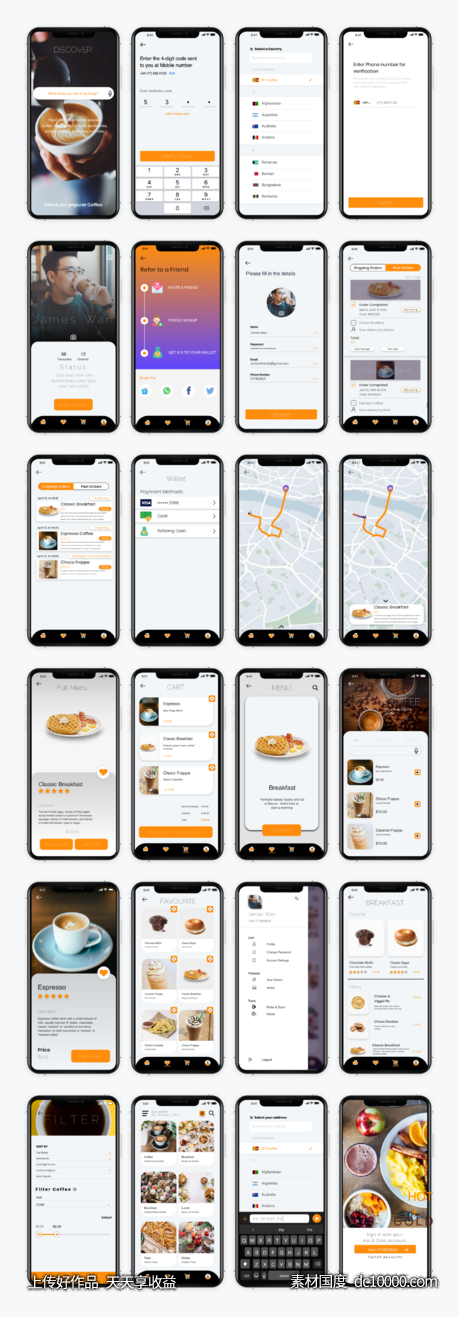 咖啡app ui .xd素材下载-源文件-素材国度dc10000.com