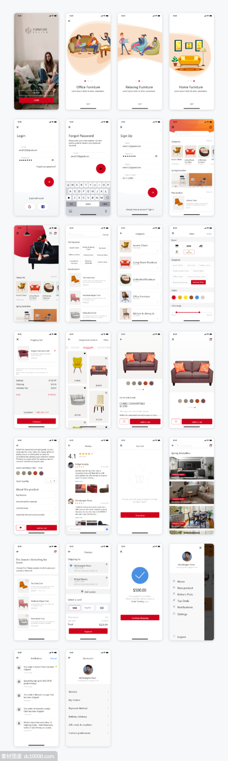 家具电商app ui .xd素材下载 - 源文件