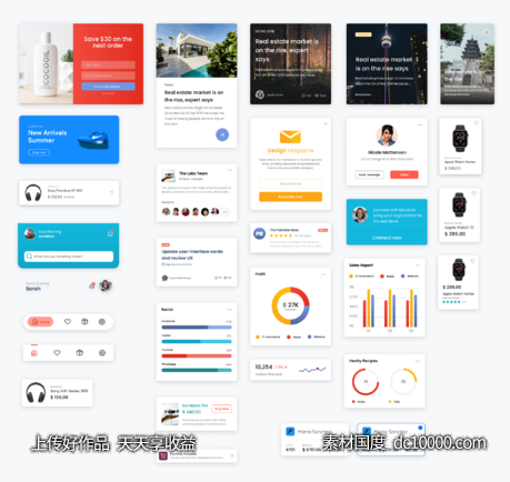 UI 元素素材包 UI elements kit .fig素材下载-源文件-素材国度dc10000.com