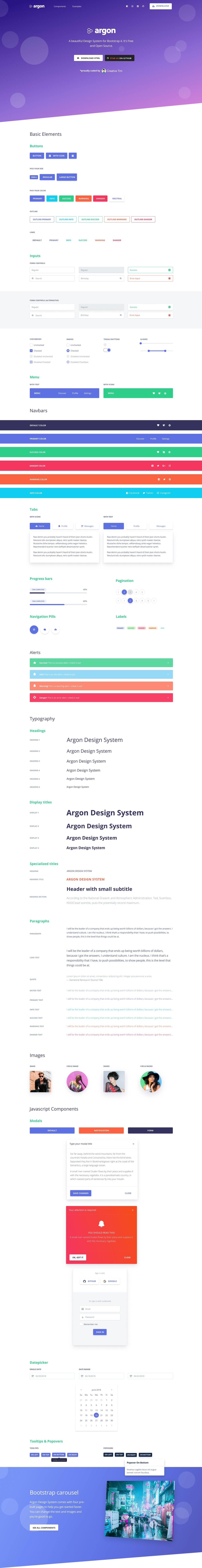 Argon Design System 网页设计UIkit .sketch下载