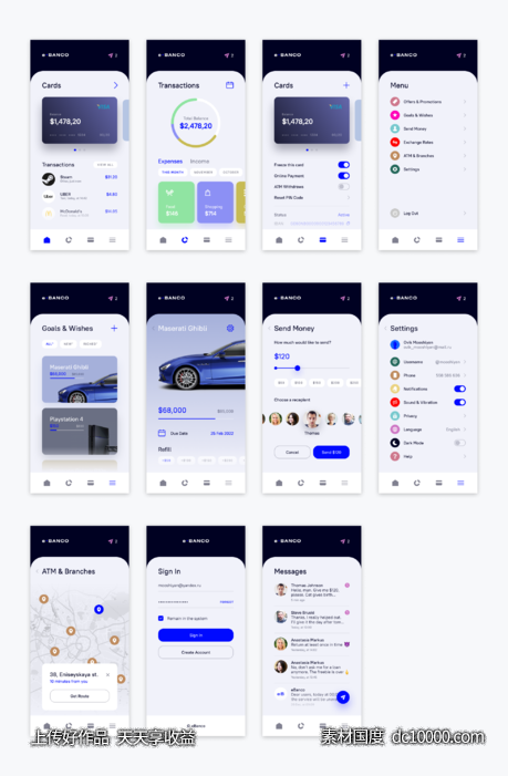 金融、银行app ui e banco .fig素材下载-源文件-素材国度dc10000.com