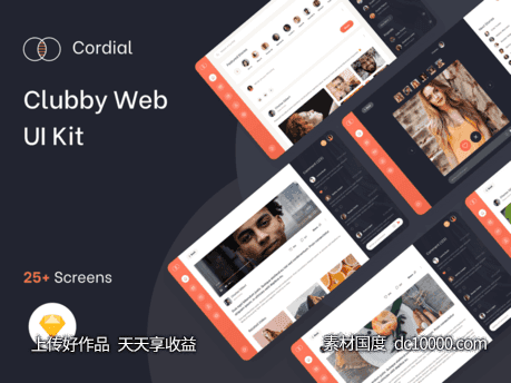 Clubby网页模板 .sketch素材下载-源文件-素材国度dc10000.com