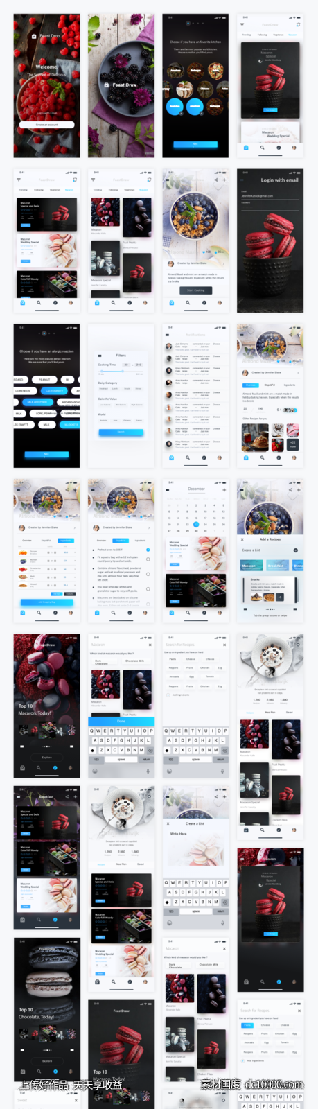 FeastDraw 美食app ui kit .sketch素材下载-源文件-素材国度dc10000.com