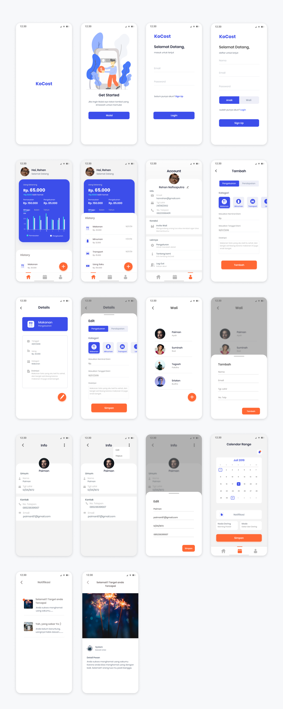 成套金融记账app KoCost ui .fig素材下载