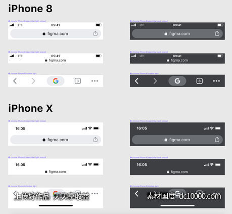 ios 浏览器（chrome  safari）键盘UI .fig素材下载-源文件-素材国度dc10000.com