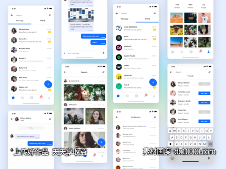 设计app ui 框架模板 .xd素材下载-源文件-素材国度dc10000.com