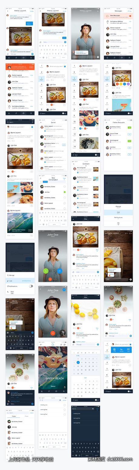 社交app ui 模板 Acro .sketch素材下载-源文件-素材国度dc10000.com