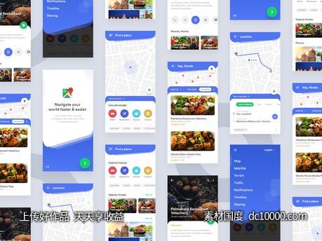 Google Map UI Kit .xd素材下载-源文件-素材国度dc10000.com