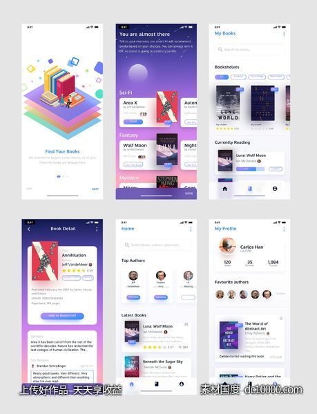 读书app ui .sketch素材下载-源文件-素材国度dc10000.com