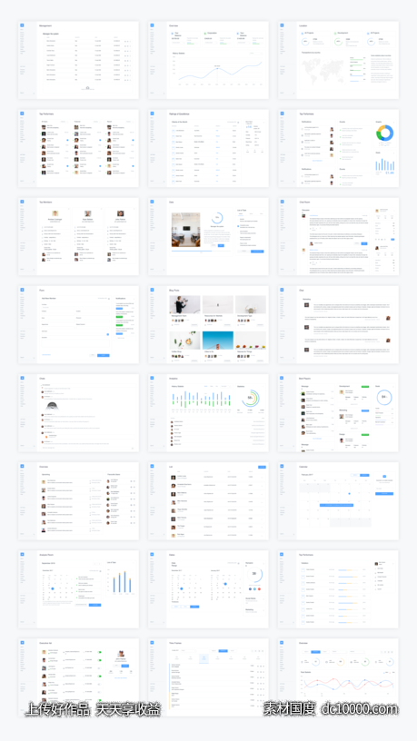 金融类dashboard 网页模板 .sketch素材下载-源文件-素材国度dc10000.com