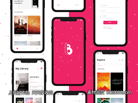 Book App ui .xd素材下载-源文件-素材国度dc10000.com