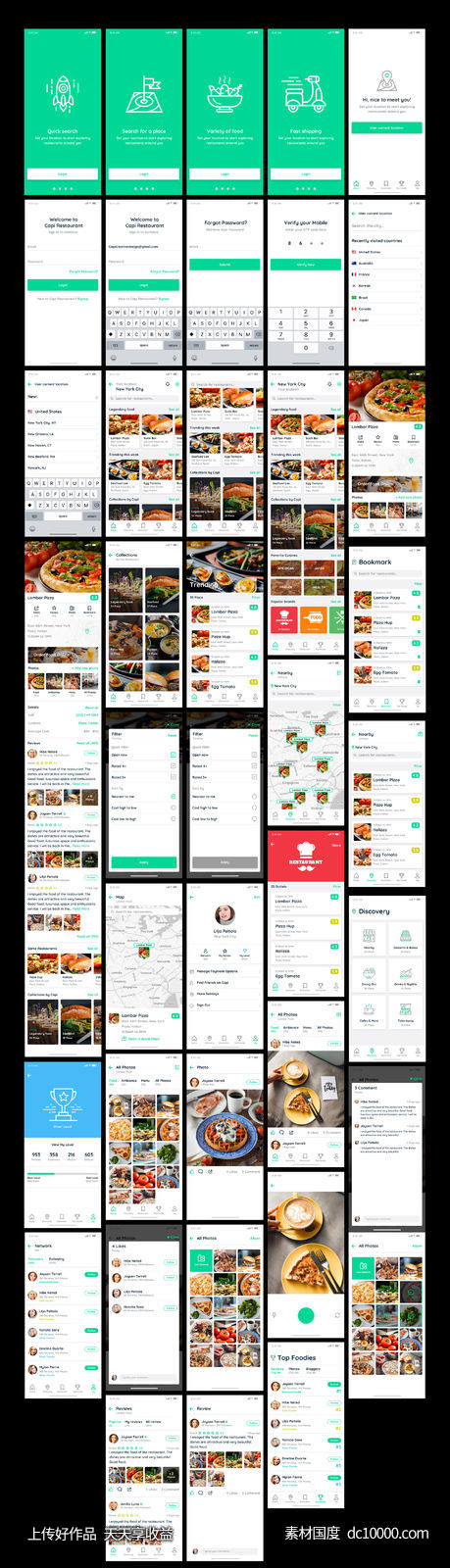 餐厅、饮食app ui capi .sketch .xd .psd素材下载-源文件-素材国度dc10000.com