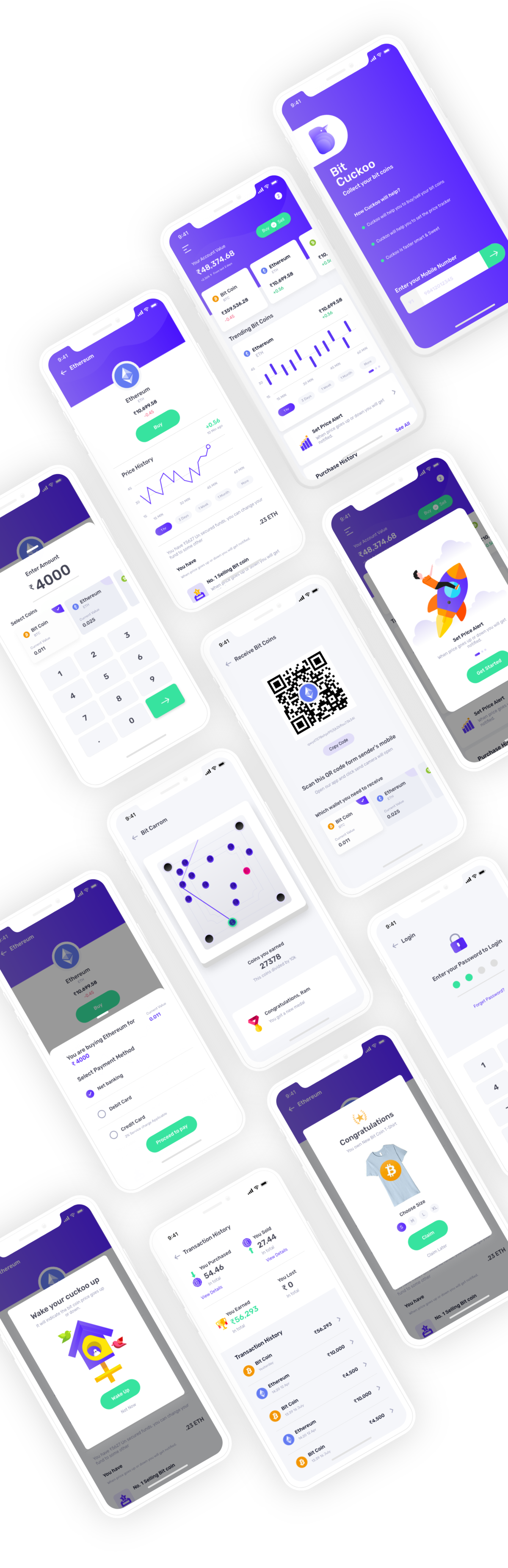 比特币管理app Bit cuckoo ui .xd素材下载