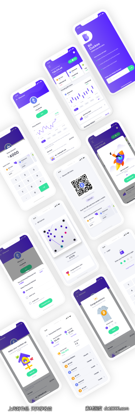 比特币管理app Bit cuckoo ui .xd素材下载-源文件-素材国度dc10000.com