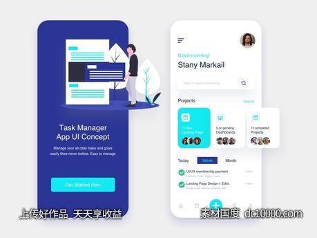 任务管理app ui .sketch素材下载 - 源文件