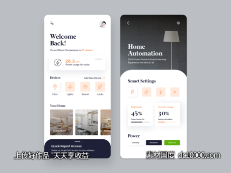 智能家居app ui .sketch素材下载-源文件-素材国度dc10000.com