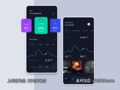 智能家居app ui .sketch素材下载-源文件-素材国度dc10000.com