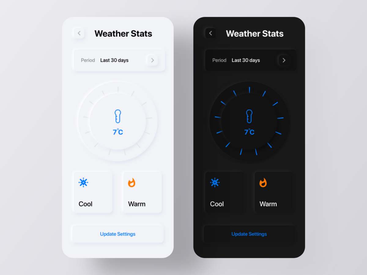 Neumorphic新拟物风 天气app ui .xd素材下载