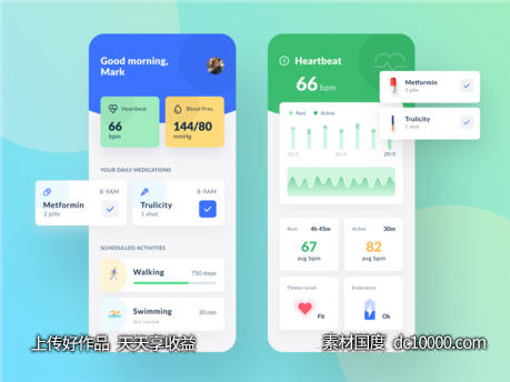 医疗app ui .fig素材下载-源文件-素材国度dc10000.com