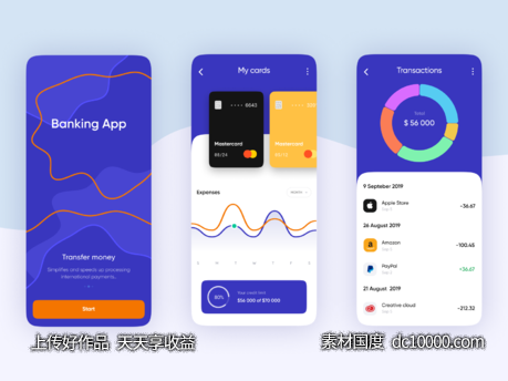 简洁银行app ui .fig素材下载-源文件-素材国度dc10000.com