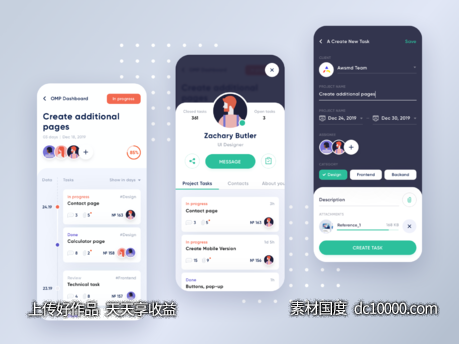 saas项目管理app ui .sketch素材下载 - 源文件