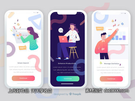 app onboarding 插画 .eps .ai素材下载-源文件-素材国度dc10000.com