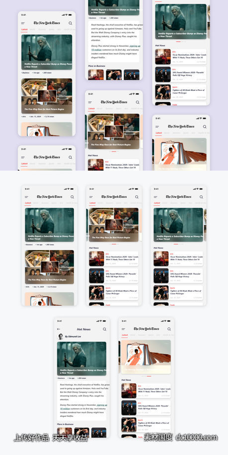 New York Times纽约时报app redesign .xd素材下载 - 源文件