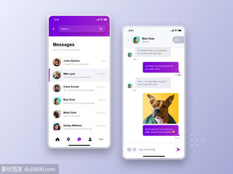Messages Chat ui .sketch .xd素材下载 - 源文件