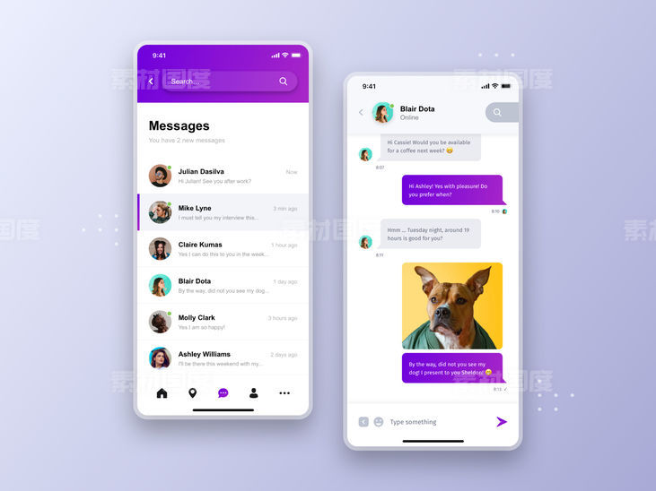 Messages Chat ui .sketch .xd素材下载