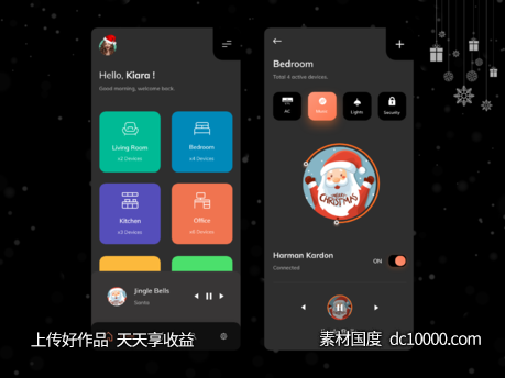 智能家居控制app ui .xd素材下载-源文件-素材国度dc10000.com