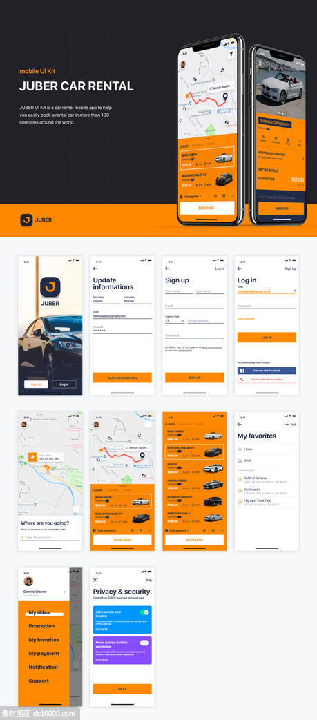 租车app Juber ui .sketch素材下载 - 源文件