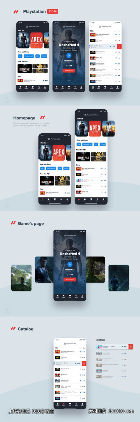 PlayStation store app ui .fig素材下载-源文件-素材国度dc10000.com