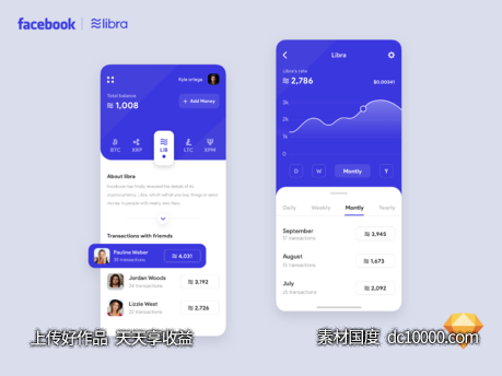 Libra facebook 数字货币app ui .sketch素材下载-源文件-素材国度dc10000.com