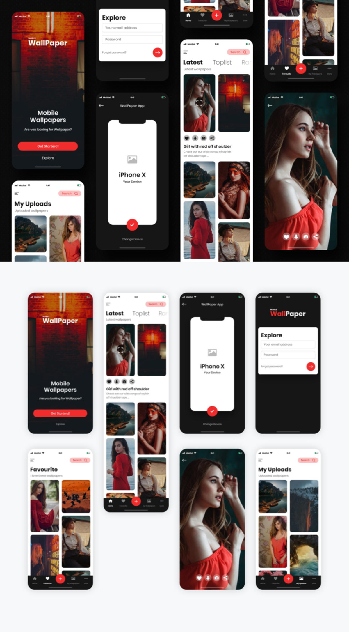 壁纸wallpaper app ui .ai .xd素材下载