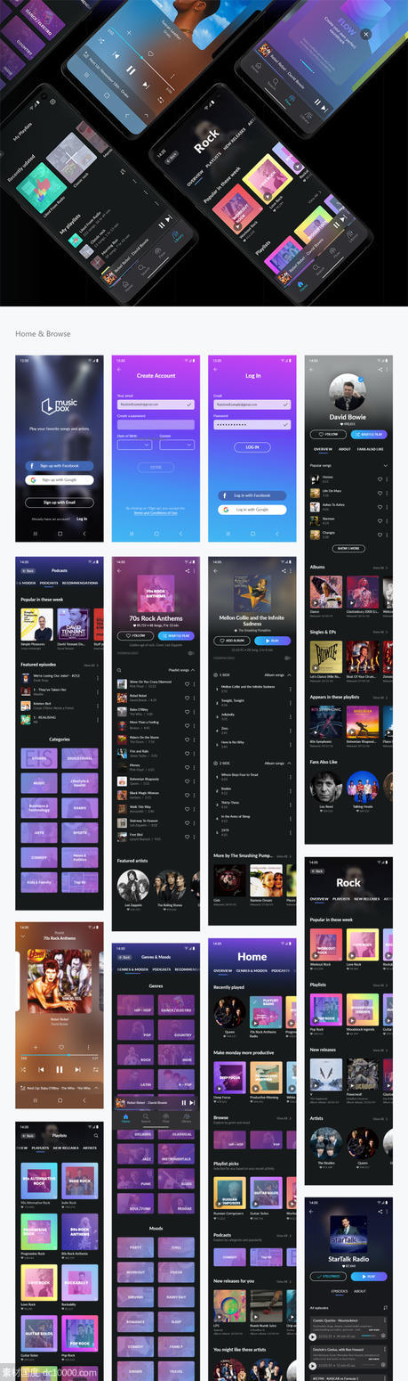 成套音乐app ui musicbox .xd素材下载 - 源文件