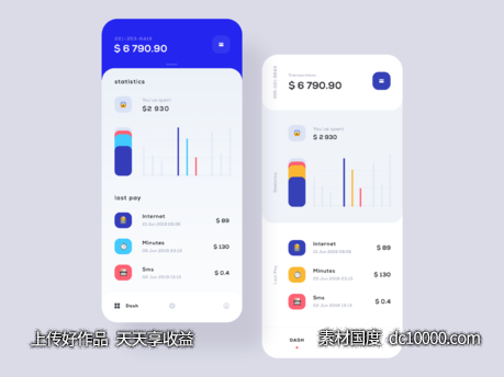 Mobile Balance Dashboard .sketch素材下载-源文件-素材国度dc10000.com