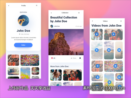 Memories Network App ui .xd素材下载-源文件-素材国度dc10000.com