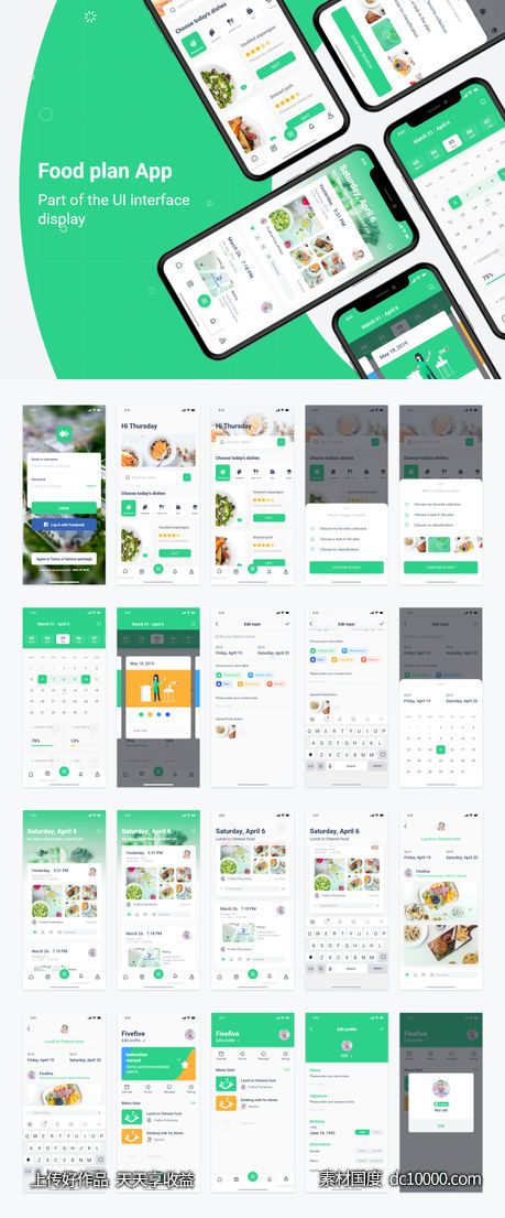 美食计划 food plan app ui .sketch素材下载 - 源文件