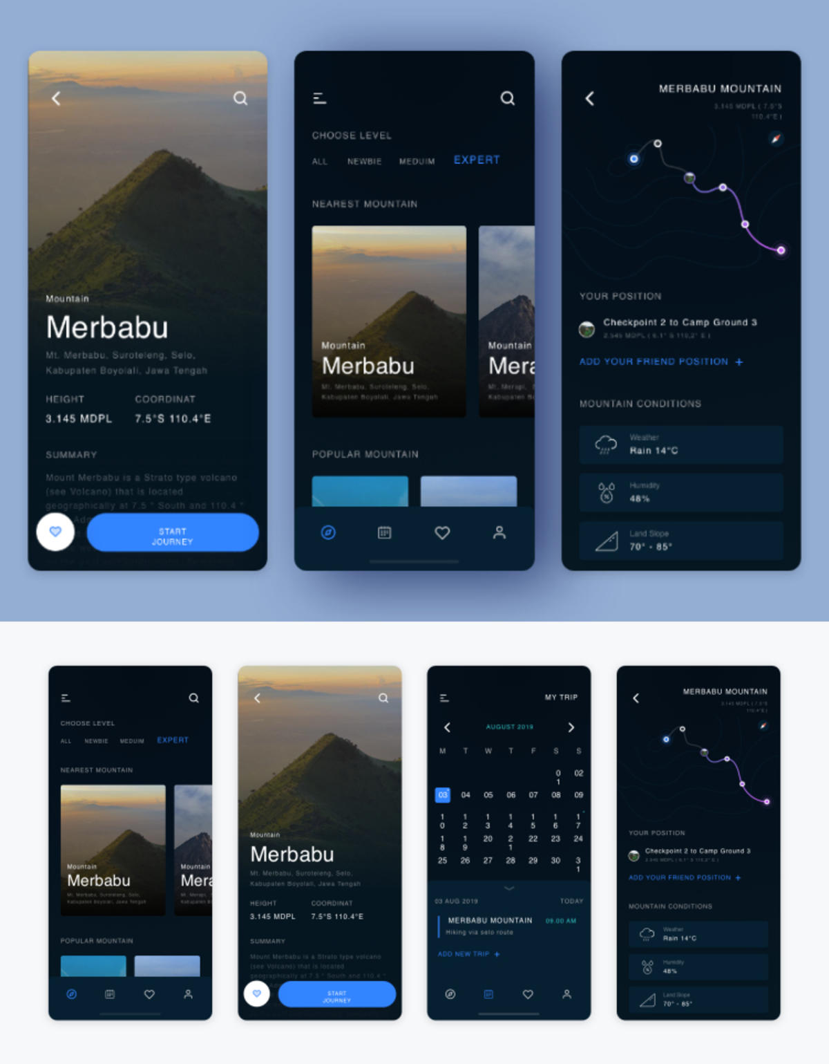 爬山旅行app ui .sketch素材下载