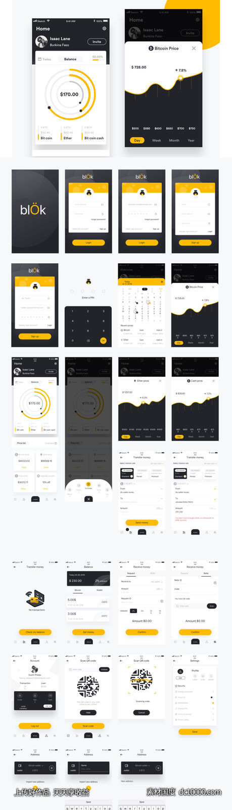 区块链金融app UI .sketch素材下载 - 源文件