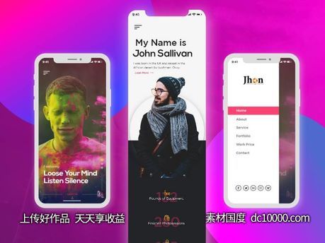 摄影师个人作品展示 app ui .xd下载 - 源文件