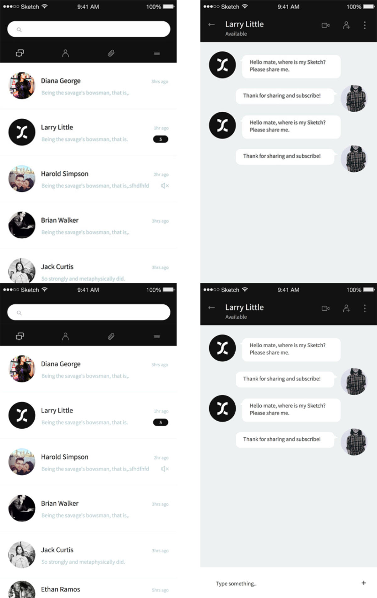 Chat App ui .sketch素材下载