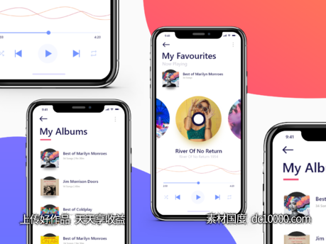 Music Player App ui .xd素材下载-源文件-素材国度dc10000.com
