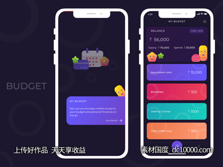 BUDGET APP ui .sketch下载-源文件-素材国度dc10000.com