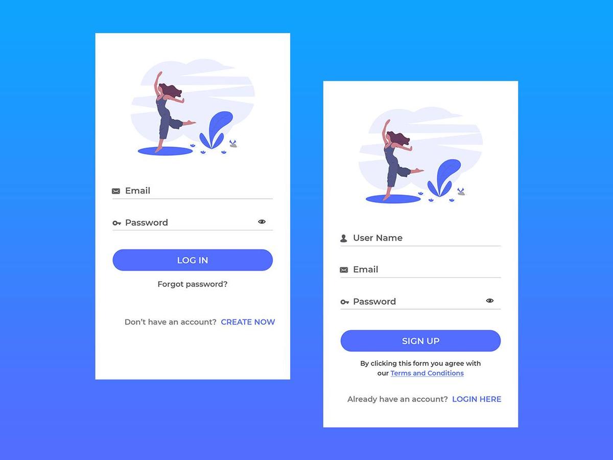 app 登录 注册页面ui .psd下载