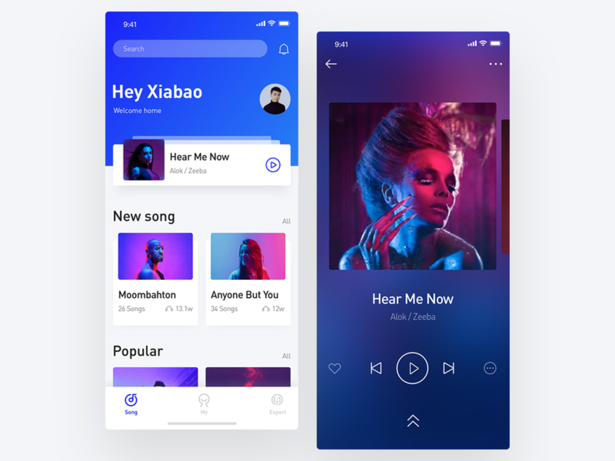 music app ui .sketch下载
