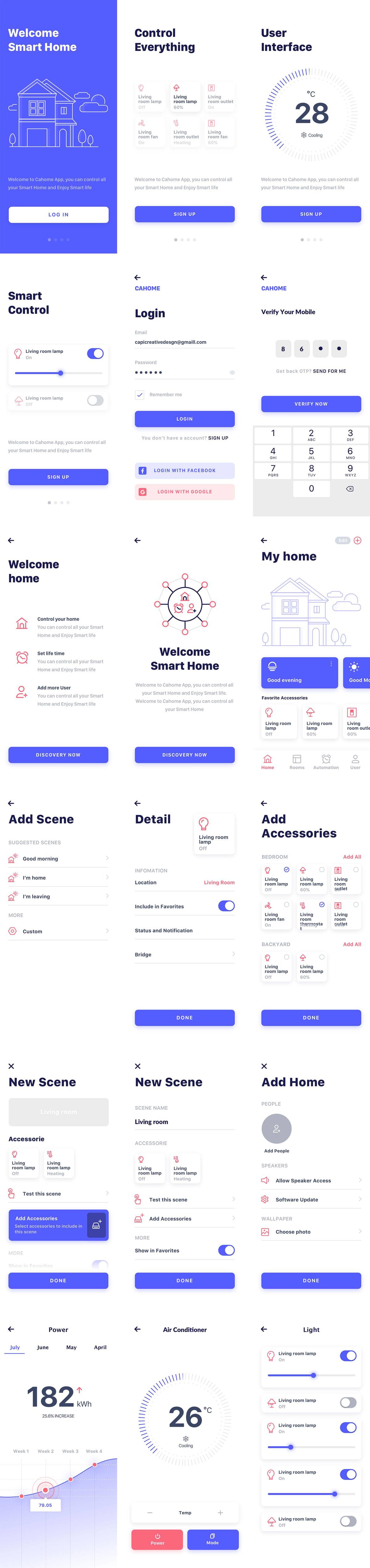 智能家居app ui kit .sketch下载