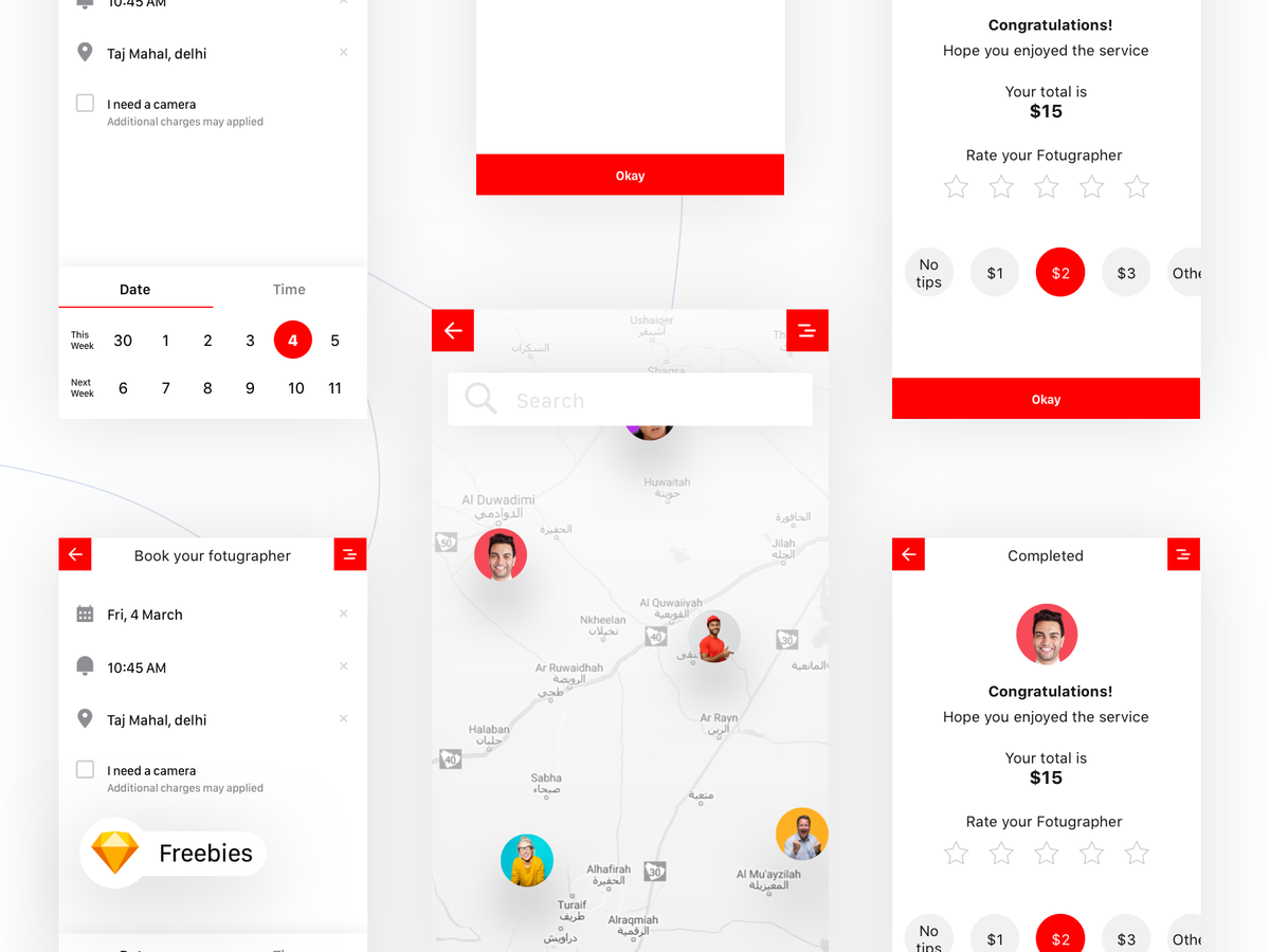 摄影师预约app ui .sketch下载