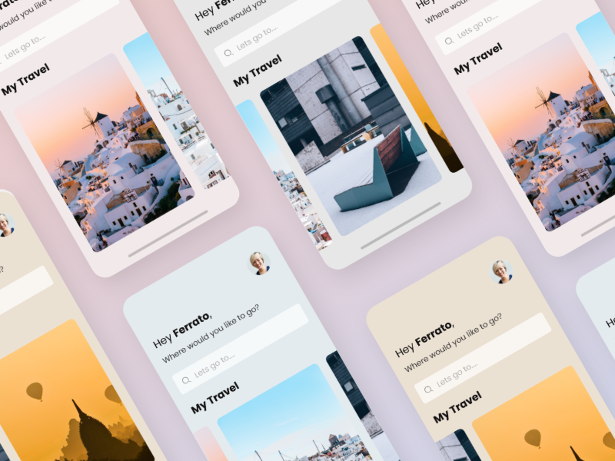旅行app ui 首页设计 .xd素材下载