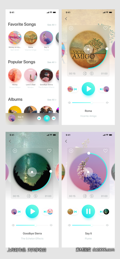 Music Player App ui .xd素材下载 - 源文件